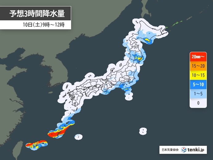【気象】今日10日　午前中は関東で雷雨や激しい雨　沖縄は明日11日かけて警報級の大雨